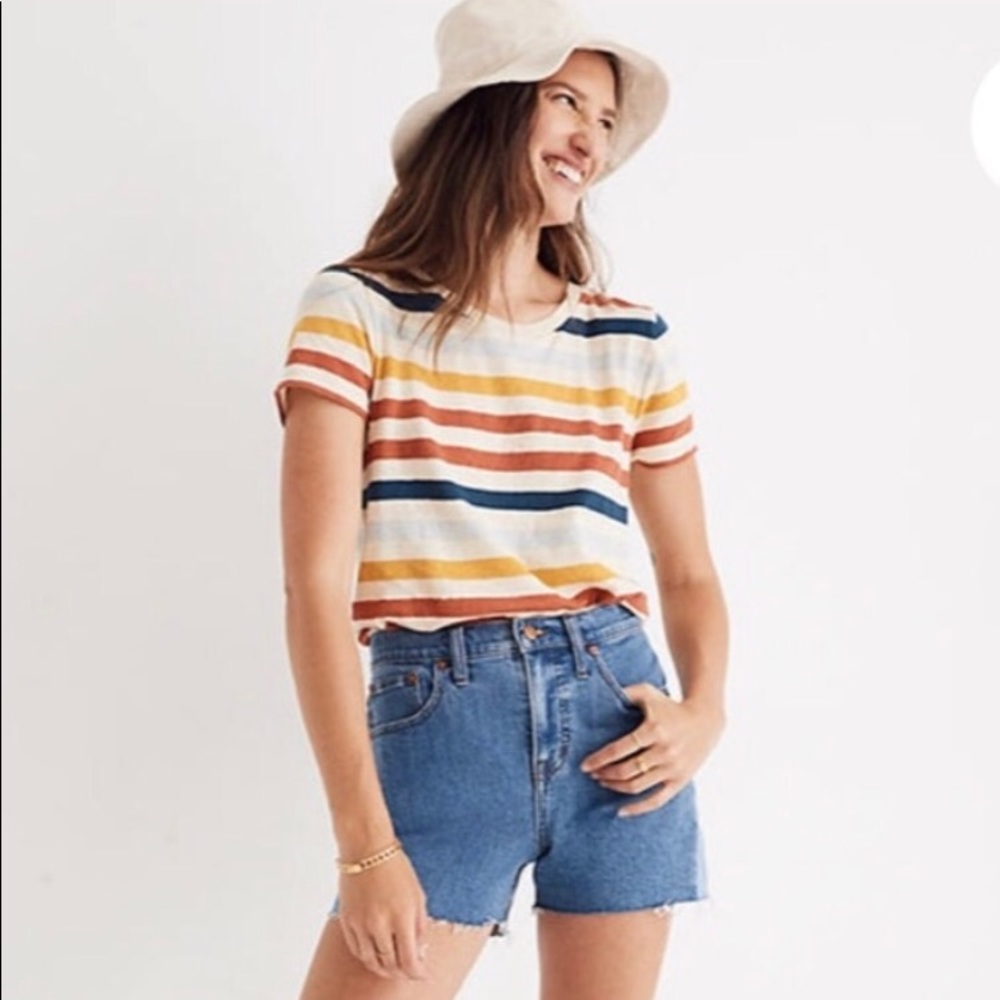 Madewell women crew neck t-shirt striped XS #J2318